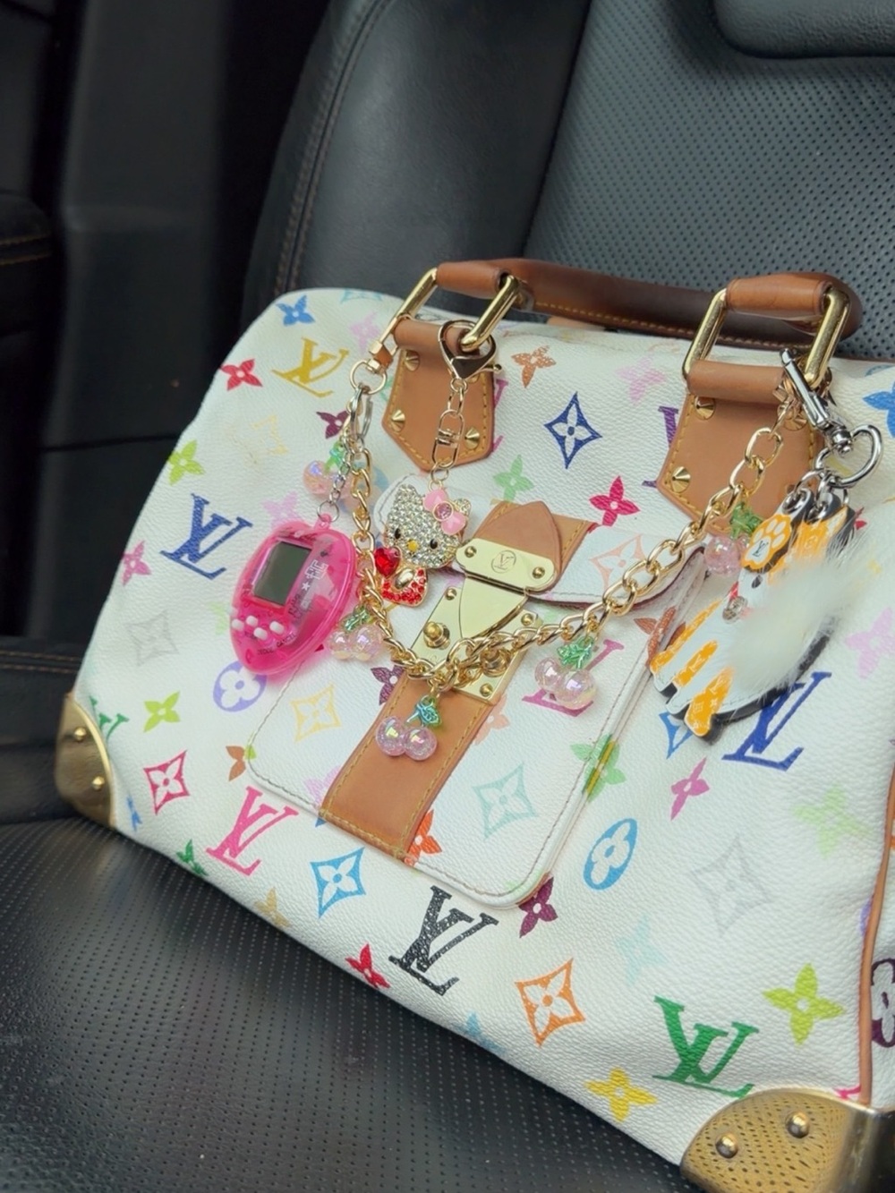 White Multicolor Monogram Speedy 30